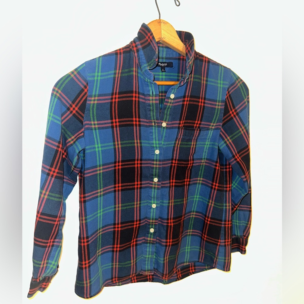 Madewell Women's Flannel Oversized Ex-Boyfriend Shirt Lewis Plaid Size Xsmall